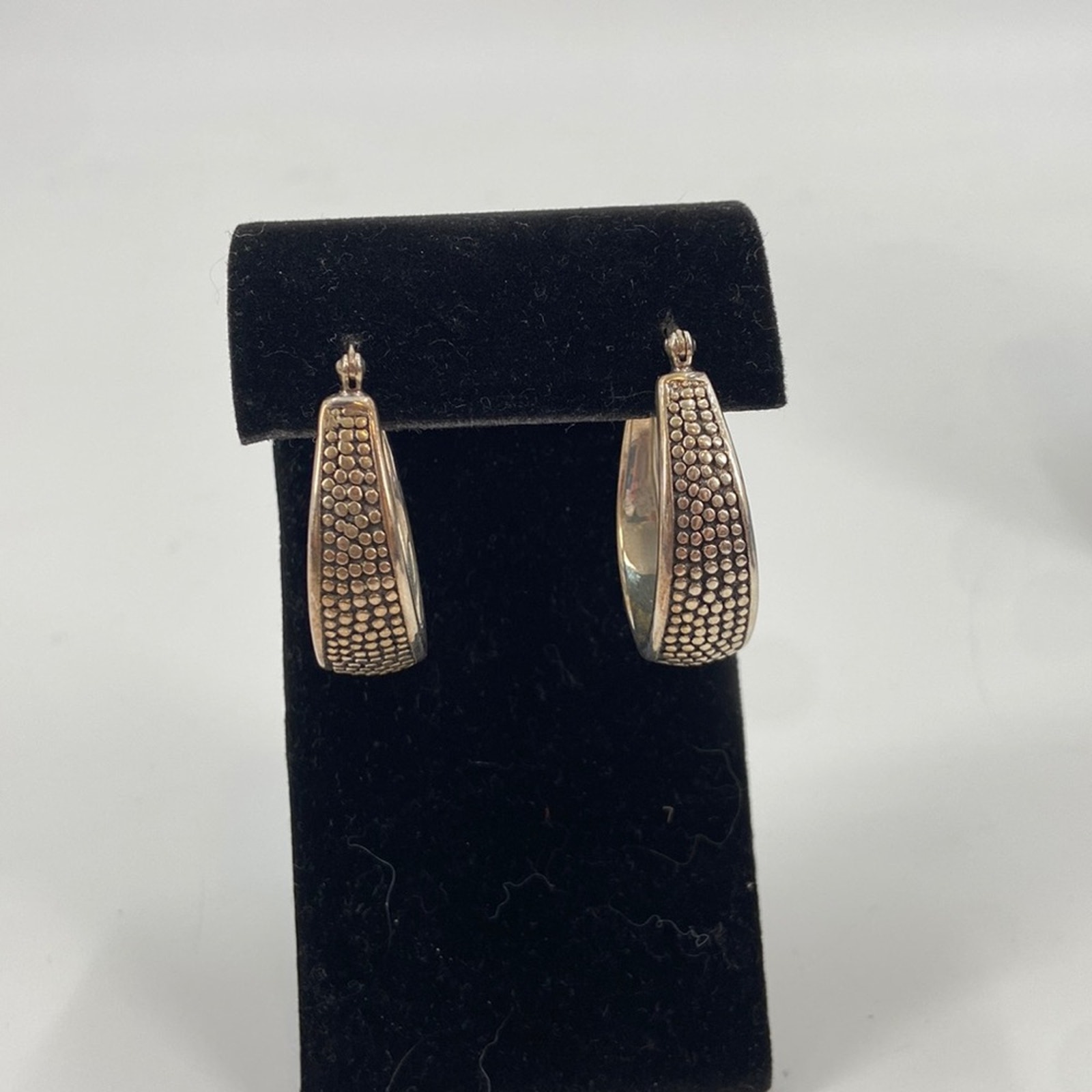 Sterling Silver Pebble Hoop Earrings